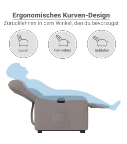 Sta-op-stoel elektrisch verstelbaar stof taupe