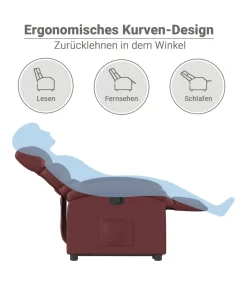 Sta-op-stoel kunstleer wijnrood