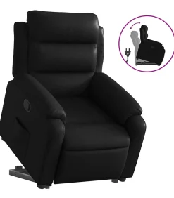 Sta-op-stoel kunstleer zwart