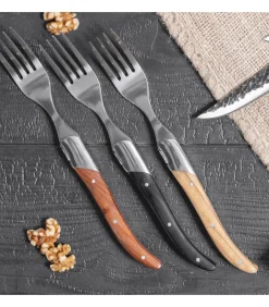 Steakvorken Laguiole - Zwart - 6 Stuks