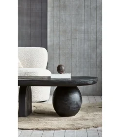 Steppe Salontafel - Mango Hout - Zwart - 38x110x72