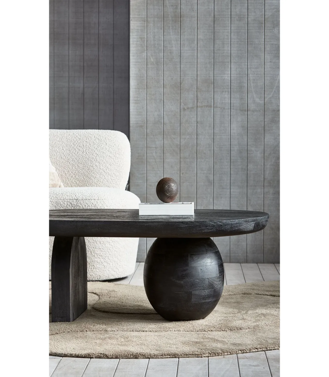 Steppe Salontafel - Mango Hout - Zwart - 38x110x72