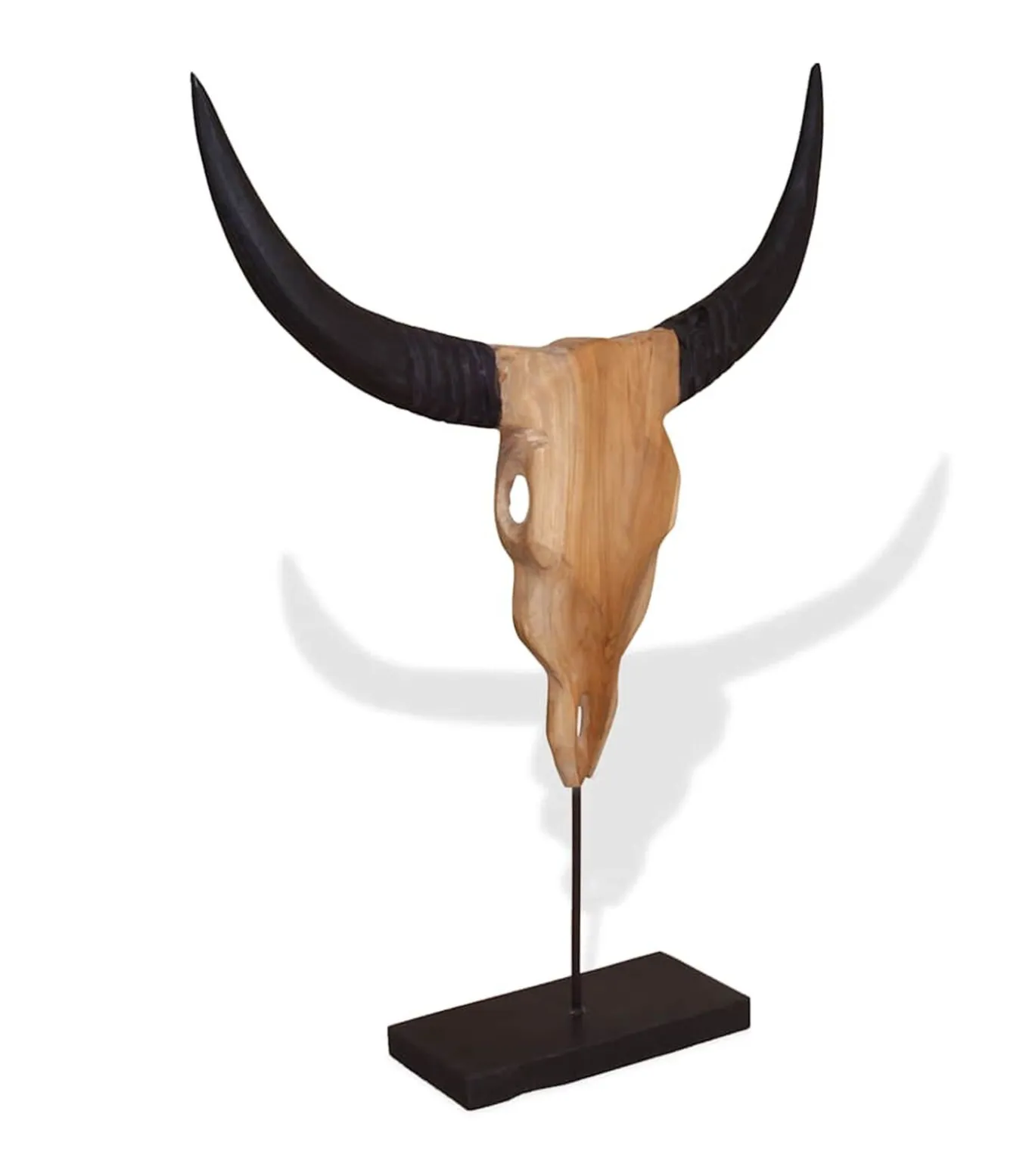 Stierenbeeld 66x15x88 cm teakhout