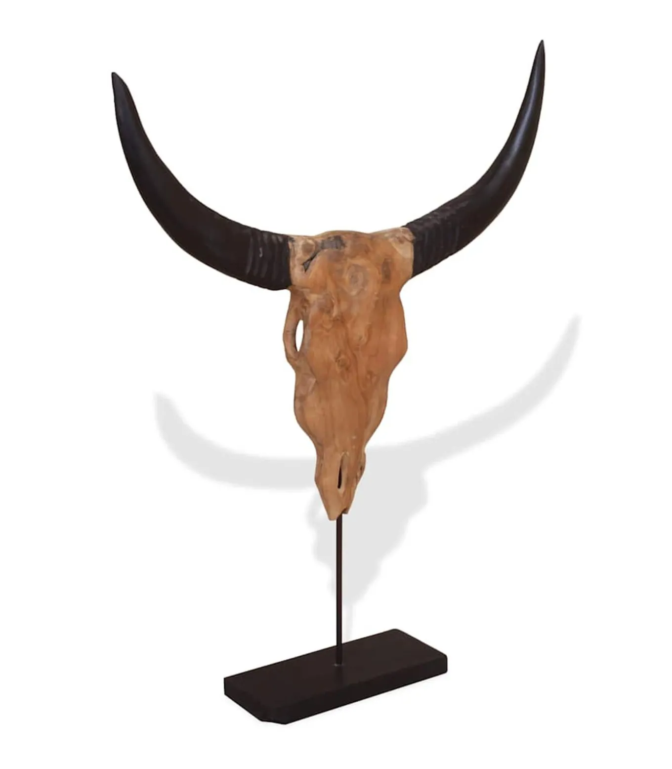 Stierenbeeld 66x15x88 cm teakhout