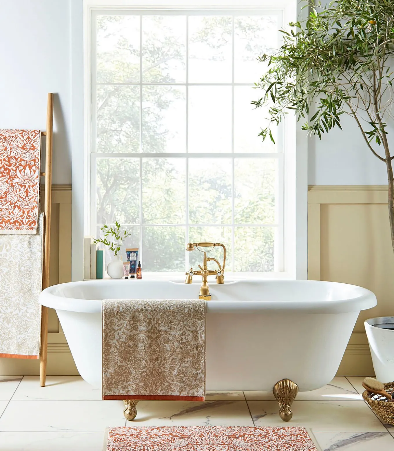 Strawberry Thief Linen-rust Badhanddoek