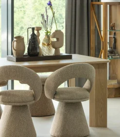 Tablo Eettafel Afgerond DL 180 cm - Eikenhout - Transparant