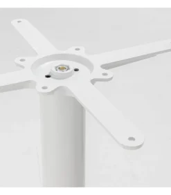 Tafel hoog rond 60 cm witte poot en lichte houten bekleding