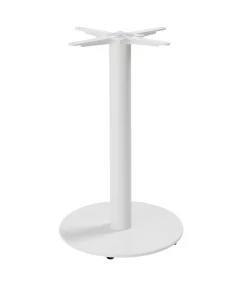Tafel vierkant 60 cm witte voet en lichte houten bekleding