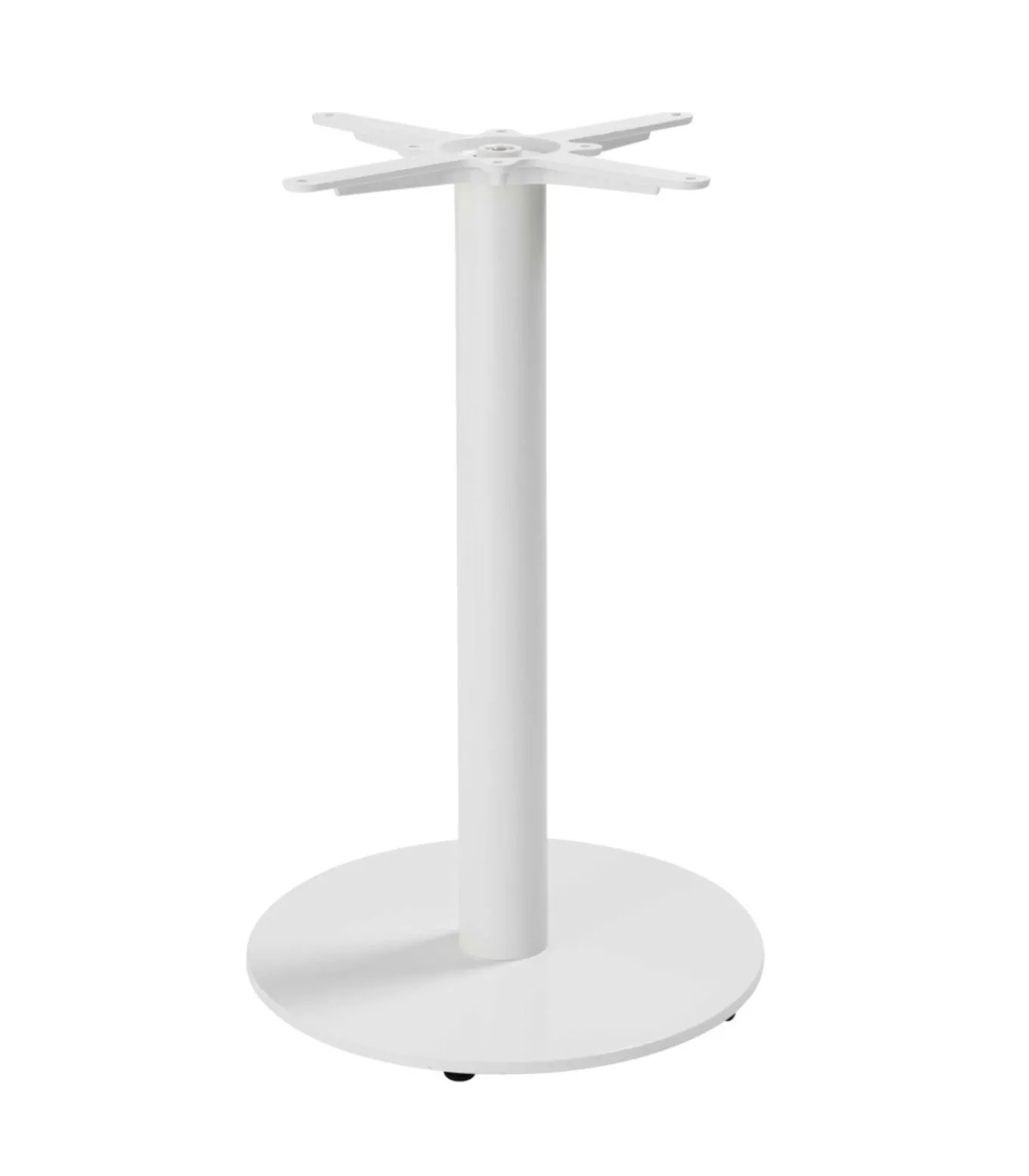 Tafel vierkant 60 cm witte voet en lichte houten bekleding