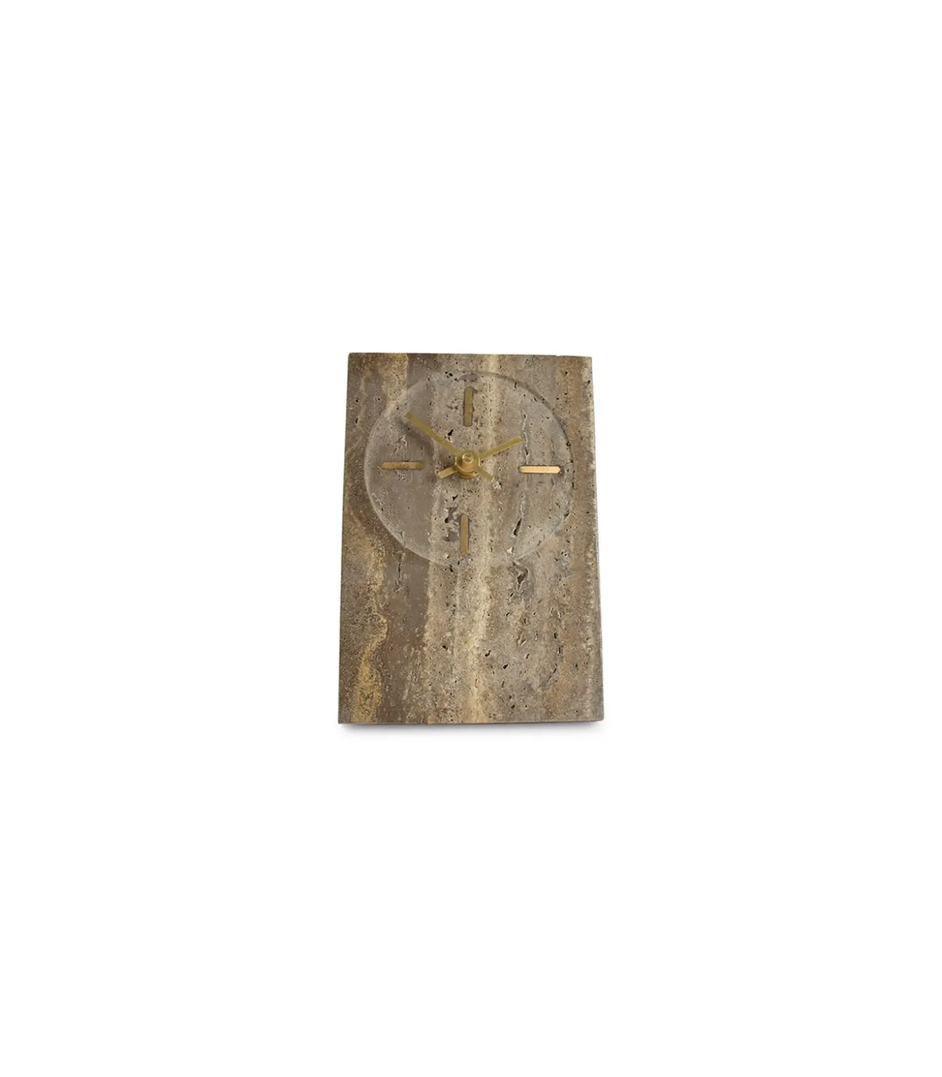 Tafelklok 12xH18cm travertijn grijs Zone