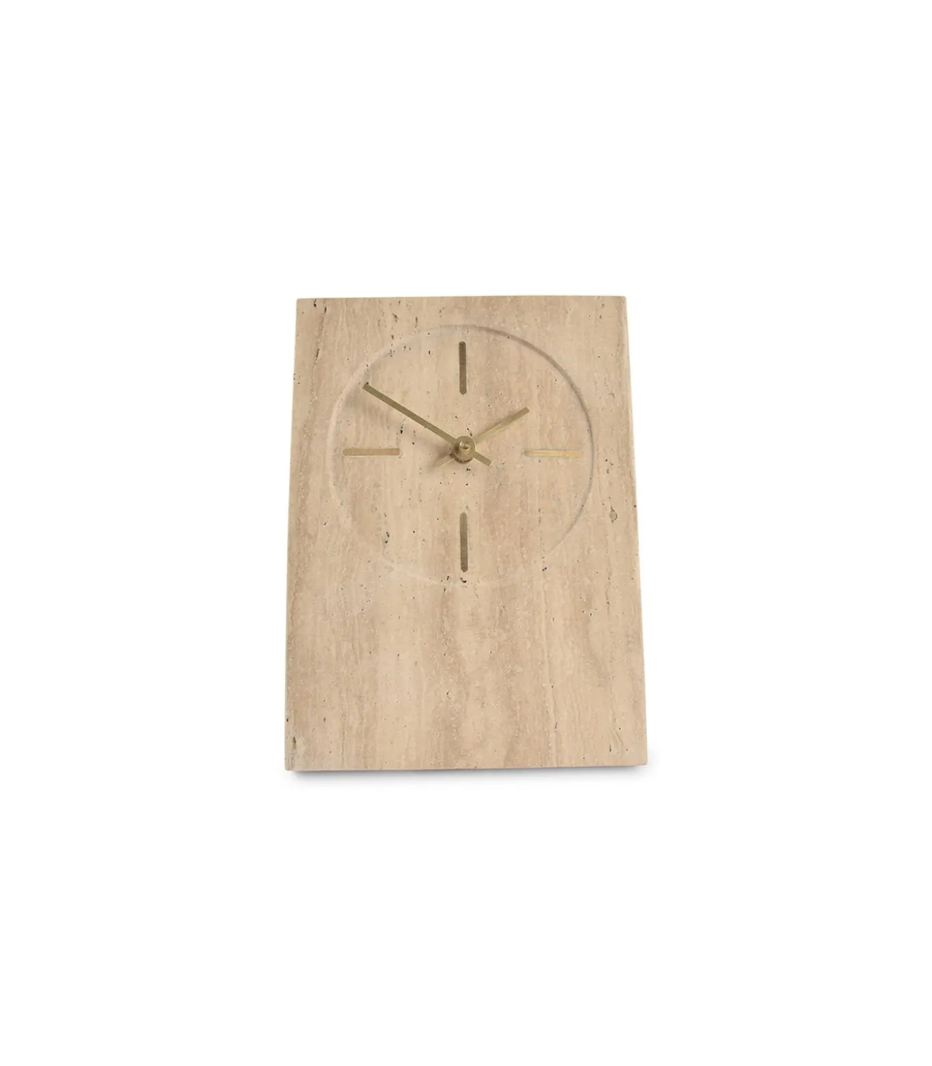 Tafelklok 16xH23,5cm travertijn beige Zone