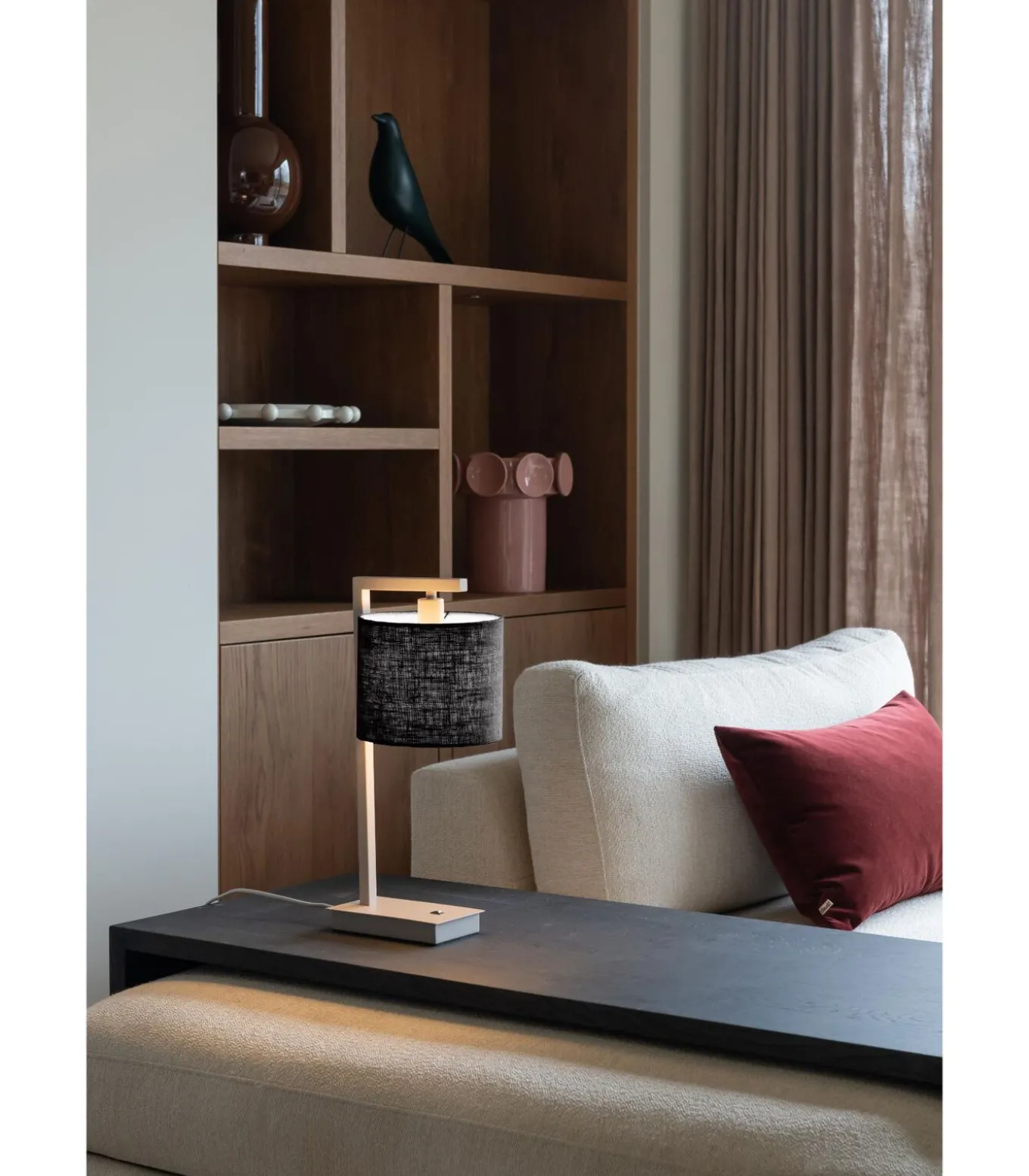 Tafellamp Boston - Bruin - 17x18x44cm