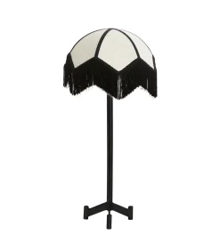 Tafellamp Dennis/Sulina - Zwart/Wit - Ø35x78cm