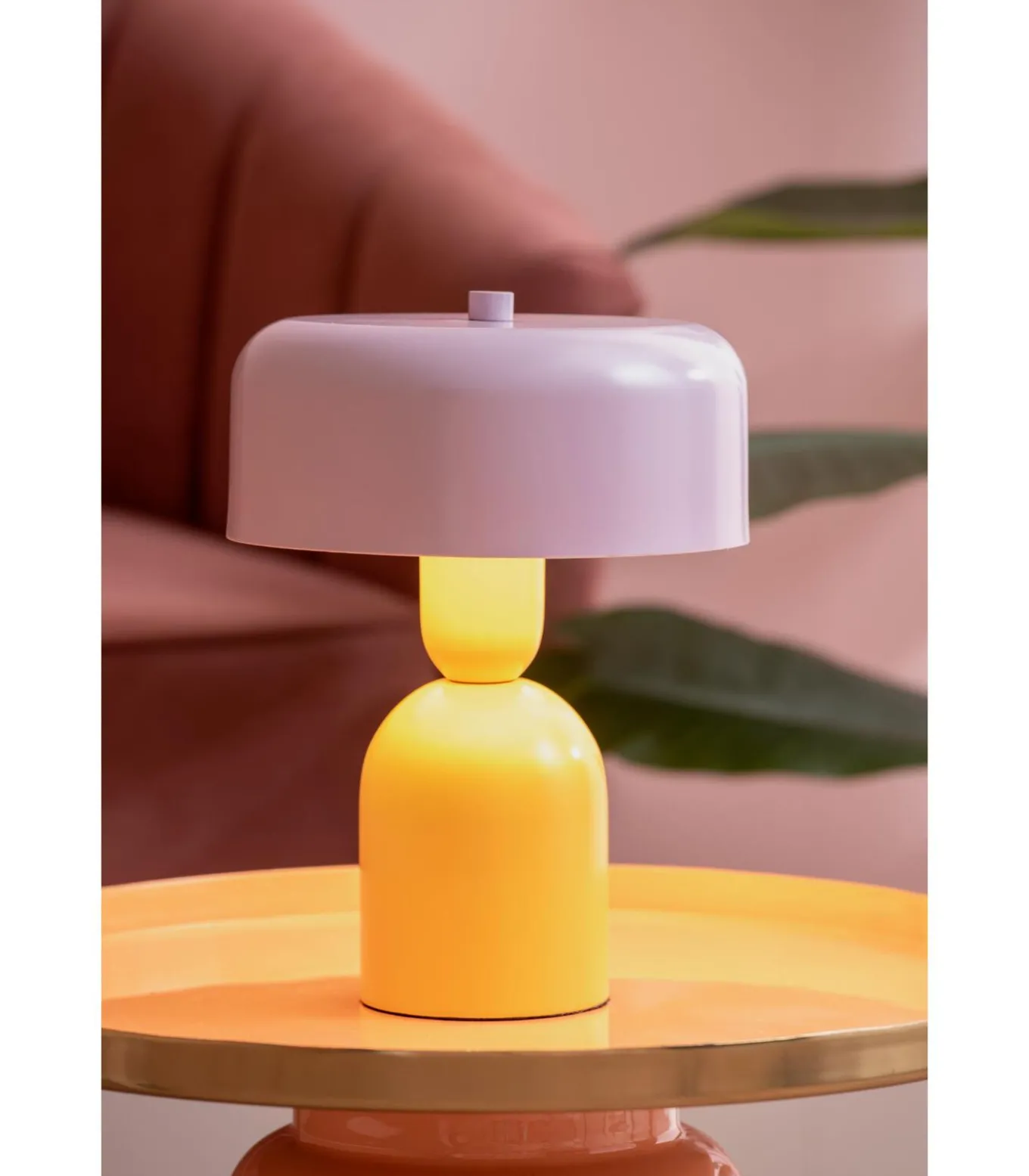 Tafellamp Double Funky - Heldergeel - Ø19cm