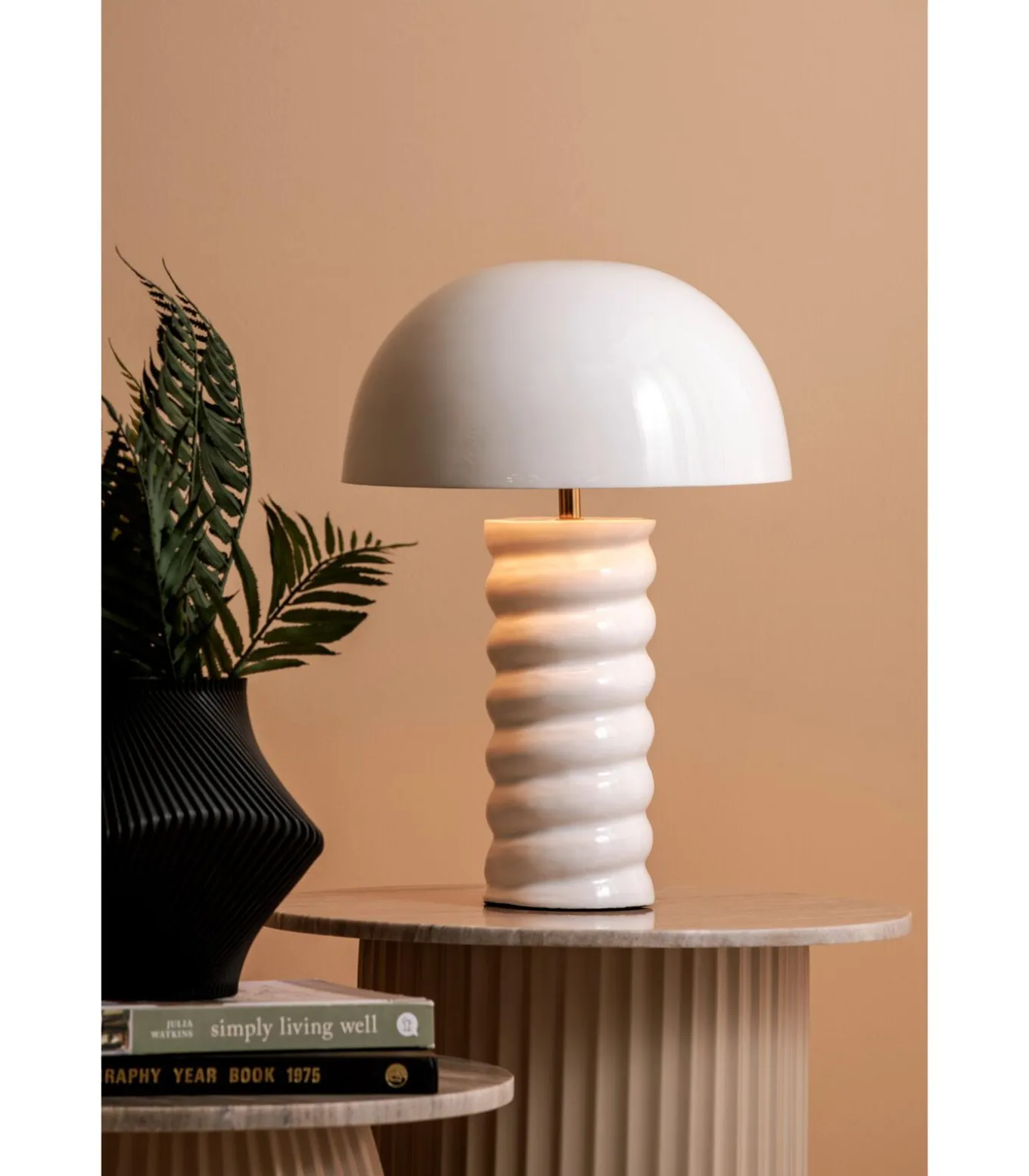 Tafellamp Gracio - Glanzend wit - Ø30cm