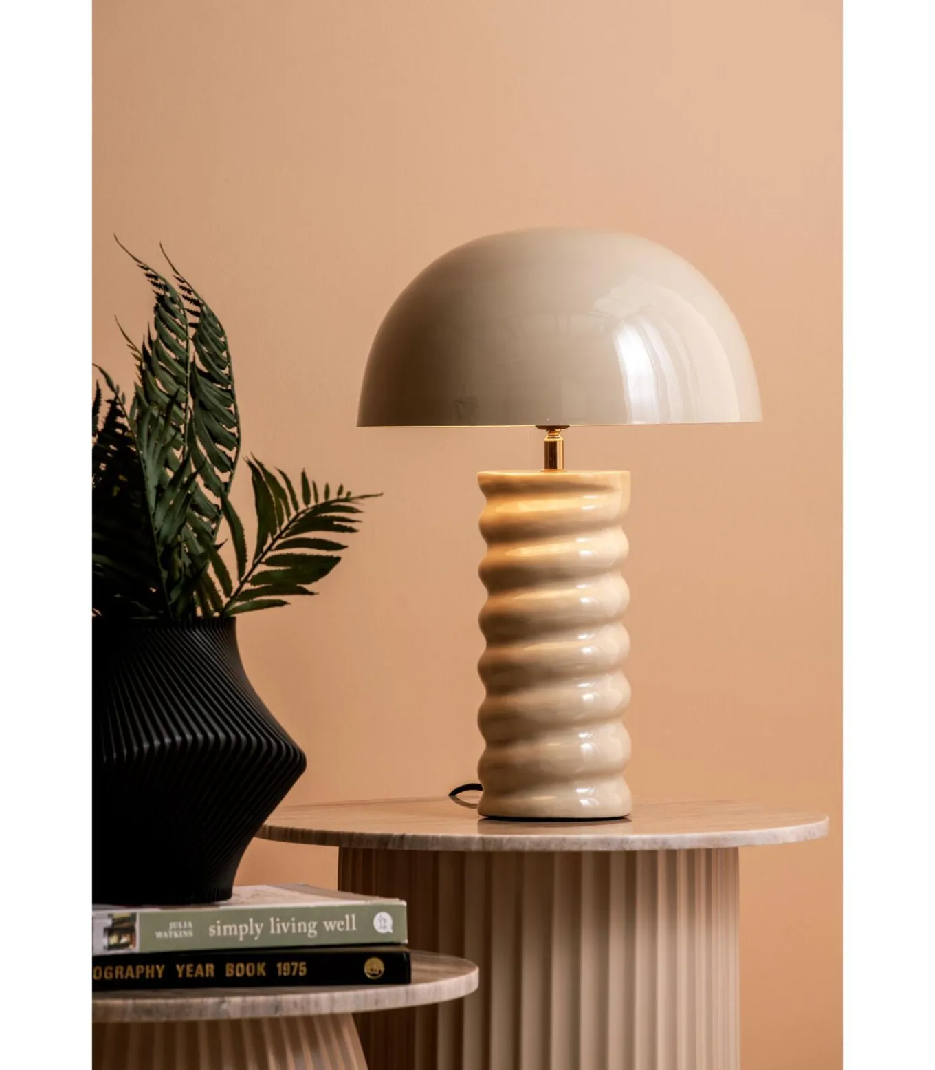 Tafellamp Gracio - Zachtbruin - Ø30cm