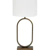Tafellamp Jamiri/Polycotton - Ant, Brons/Wit - Ø30x67cm