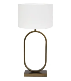 Tafellamp Jamiri/Polycotton - Ant, Brons/Wit - Ø30x67cm