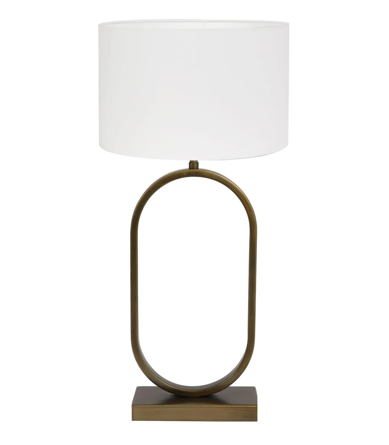 Tafellamp Jamiri/Polycotton - Ant, Brons/Wit - Ø30x67cm