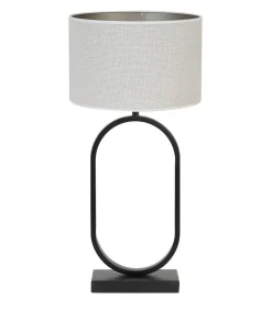 Tafellamp Jamiri/Saverna - Zwart/Eiwit - Ø30x67cm