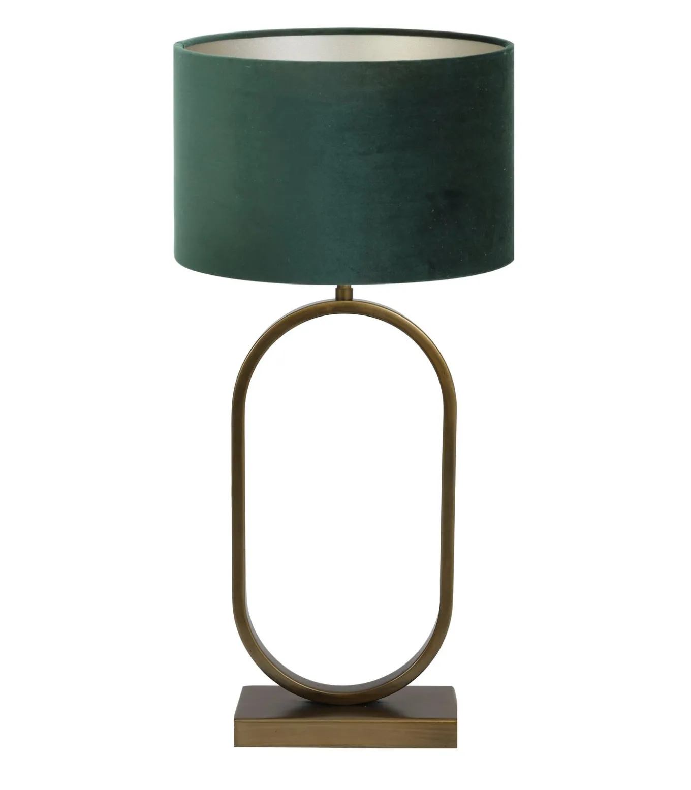 Tafellamp Jamiri/Velours - Ant, Brons/Donkergroen - Ø30x67cm