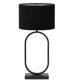 Tafellamp Jamiri/Velours - Zwart/Zwart - Ø30x67cm
