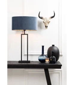 Tafellamp Shiva/Chelsea - Zwart/Zilver - Ø35x84cm