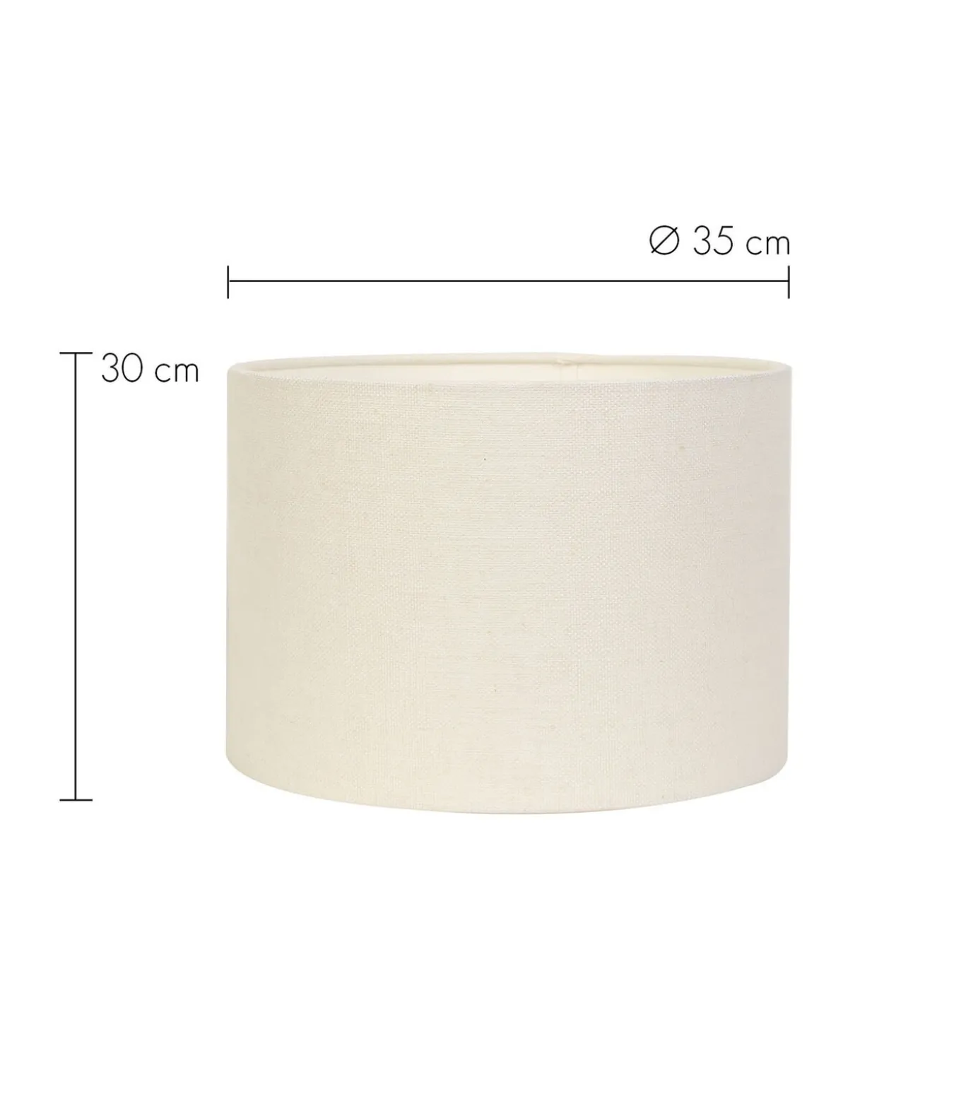 Tafellamp Shiva/Livigno - Zwart/Eiwit - Ø35x84cm