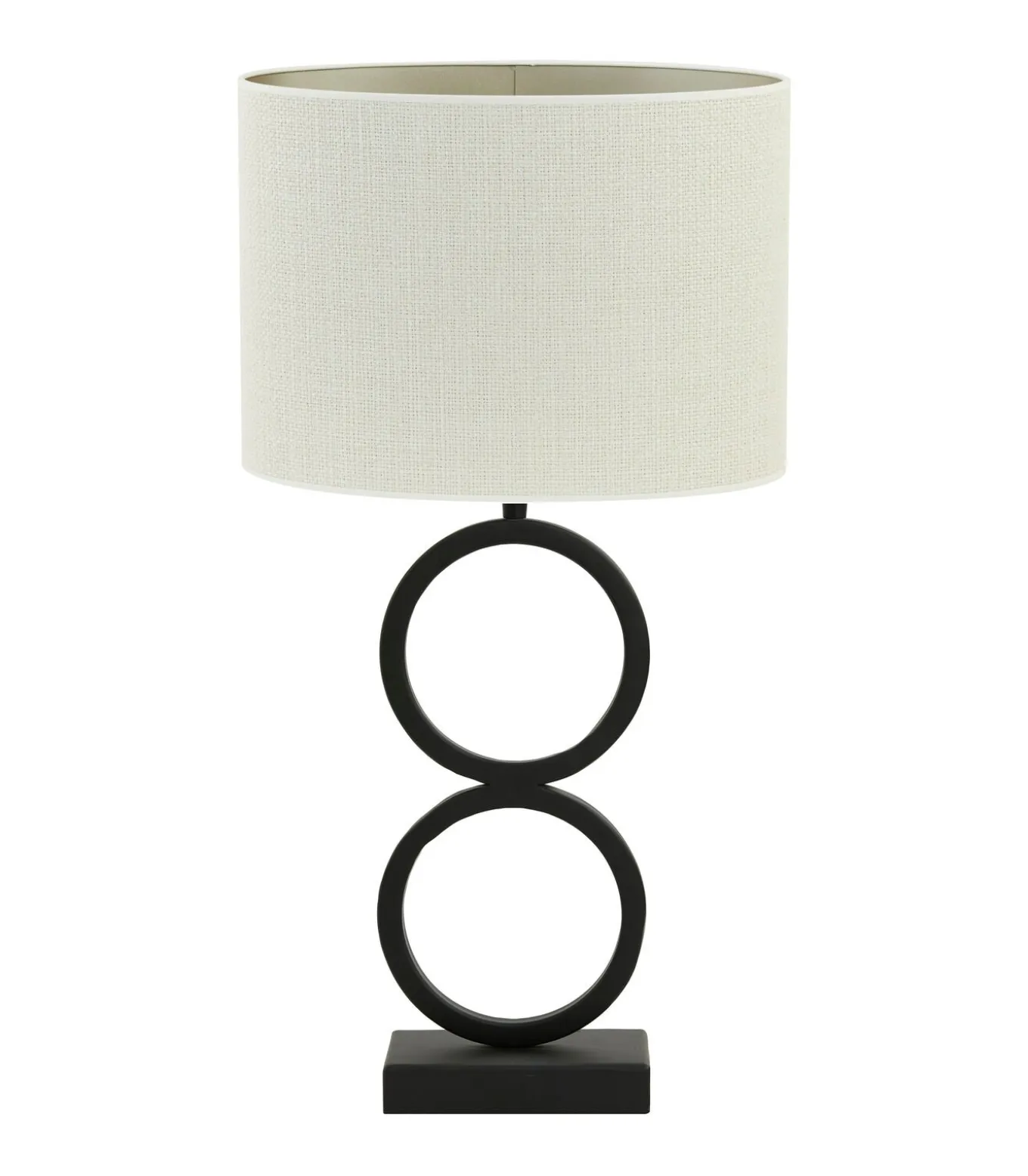 Tafellamp Stelios/Saverna Ovaal - Zwart/Eiwit - Ø30x62cm