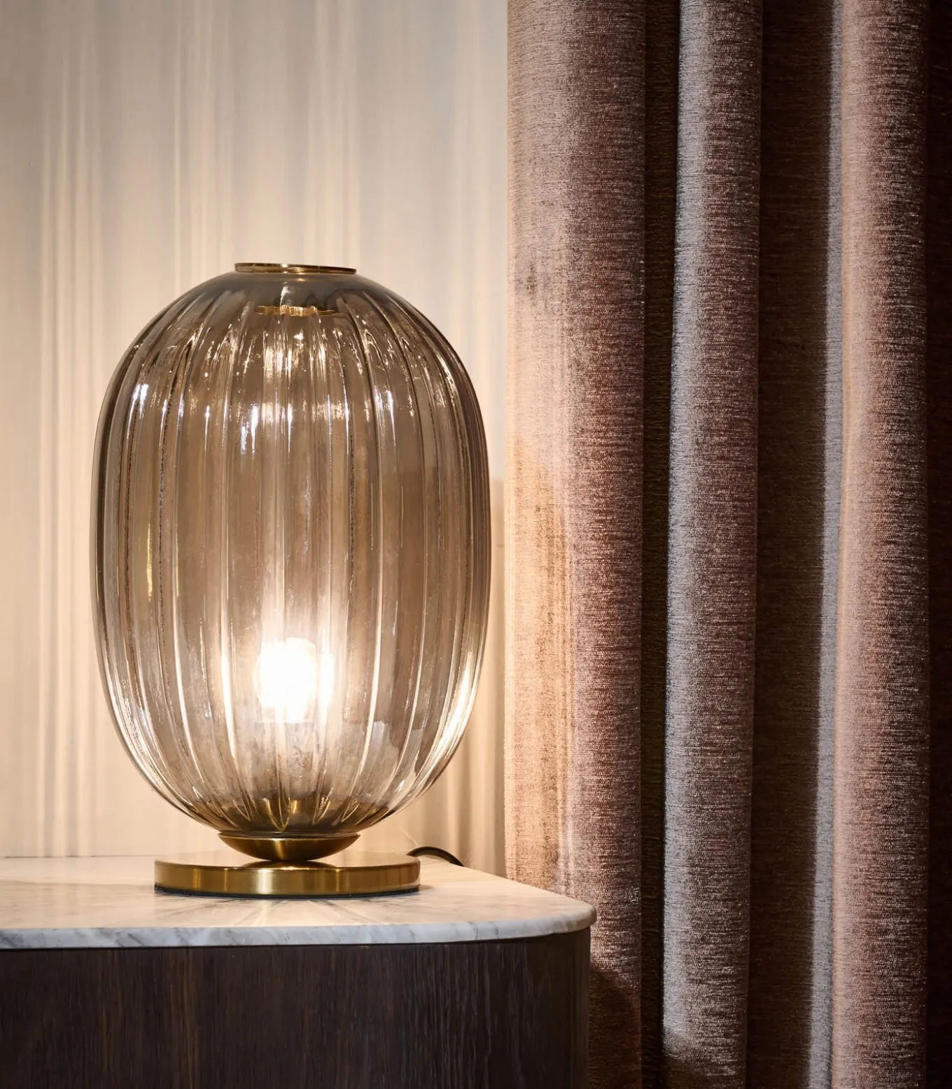 Tafellamp 20xH35cm smoked Beam