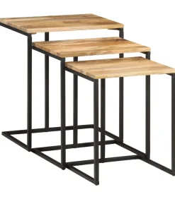 Tafeltjesset 3 st massief acaciahout