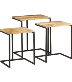 Tafeltjesset 3 st massief acaciahout