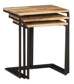 Tafeltjesset 3 st massief acaciahout