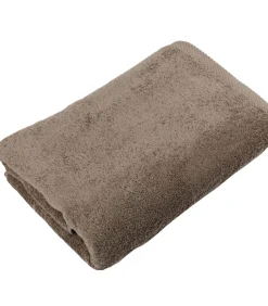 Taupe katoenen badstof douchelaken 70x140 cm