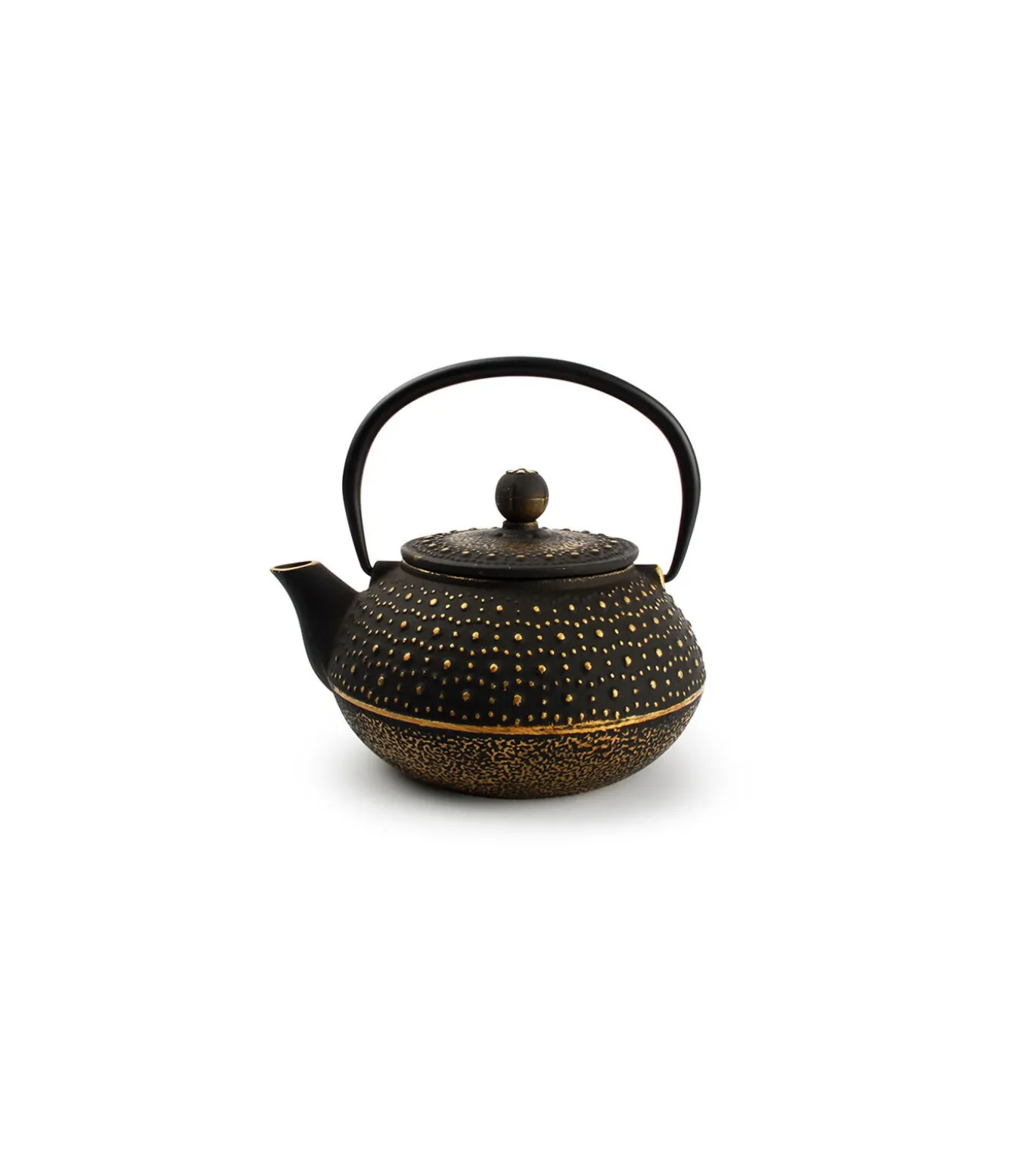 Theepot 80cl stippen goud/zwart My Tea