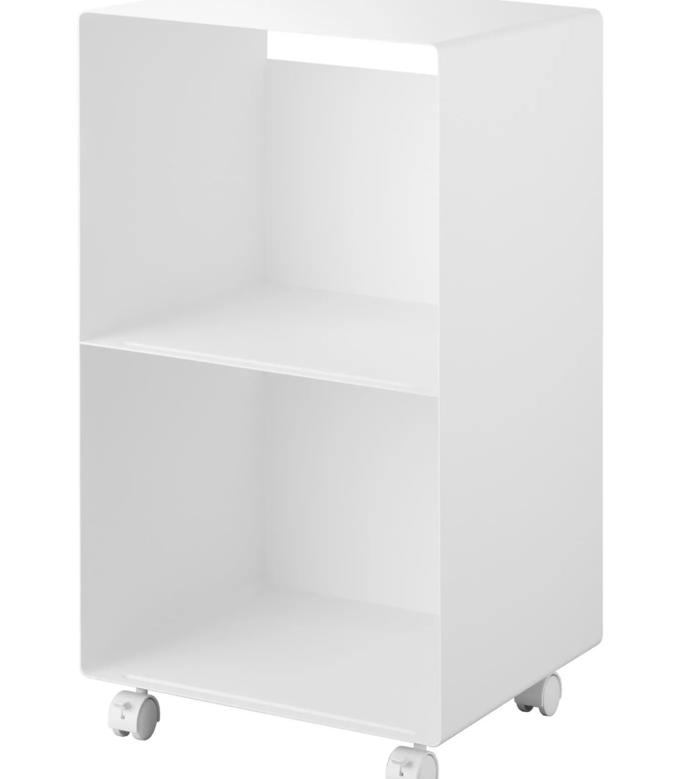 Tower Platenkast 2-laags op wielen - Wit