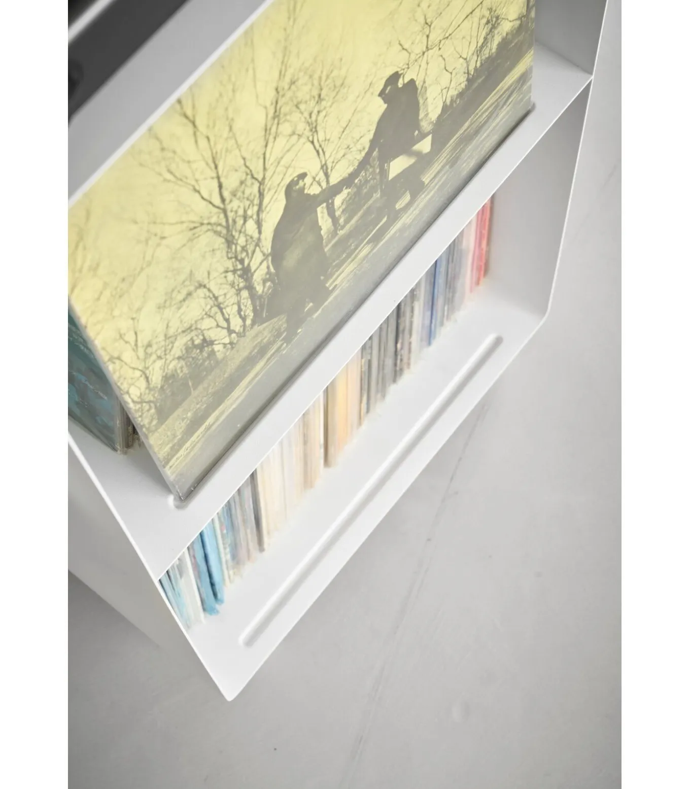 Tower Platenkast 2-laags op wielen - Wit