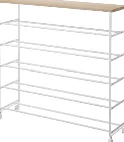 Tower Schoenenrek op wielen 5-laags - Wit