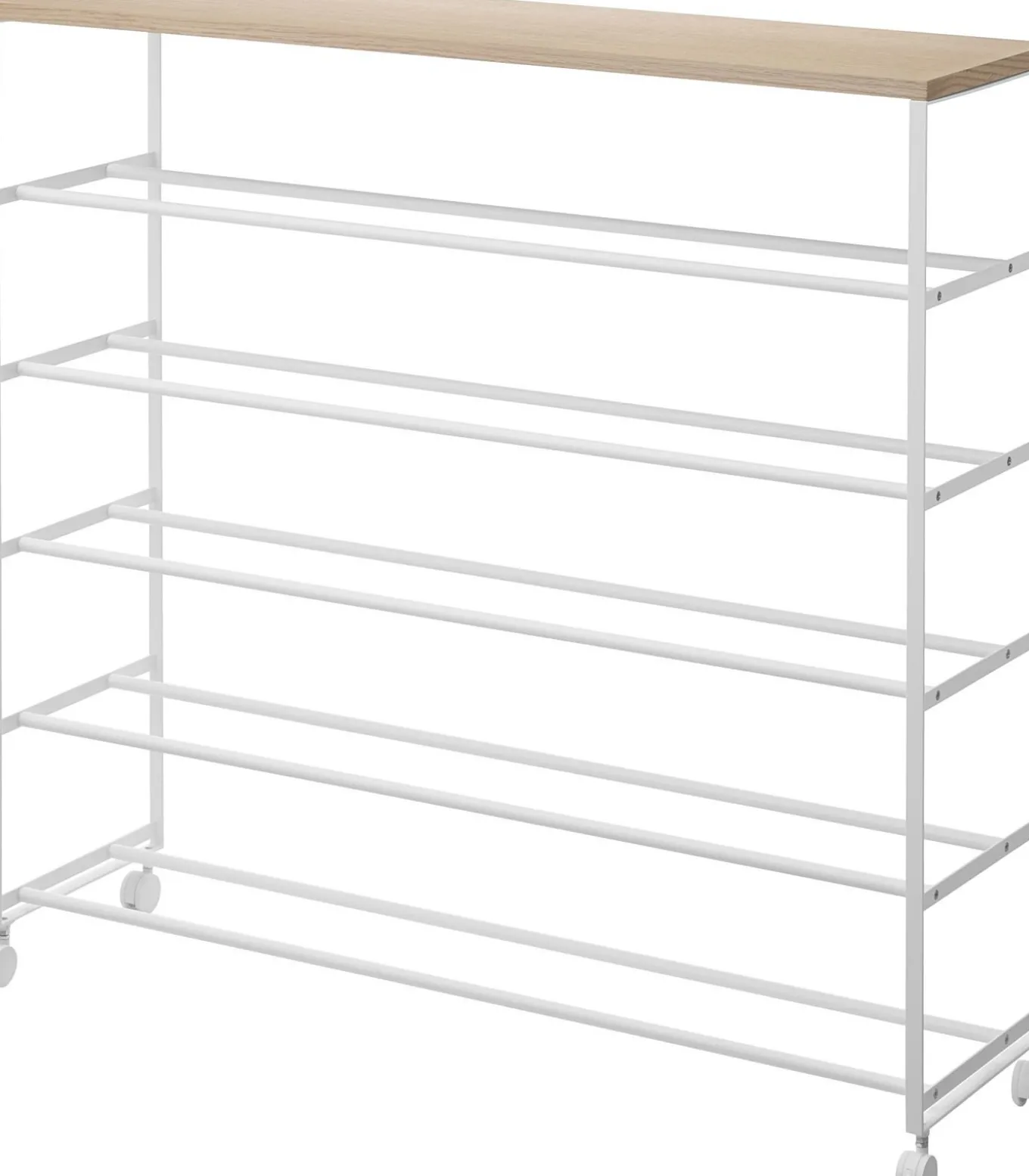 Tower Schoenenrek op wielen 5-laags - Wit