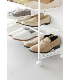Tower Schoenenrek op wielen 5-laags - Wit