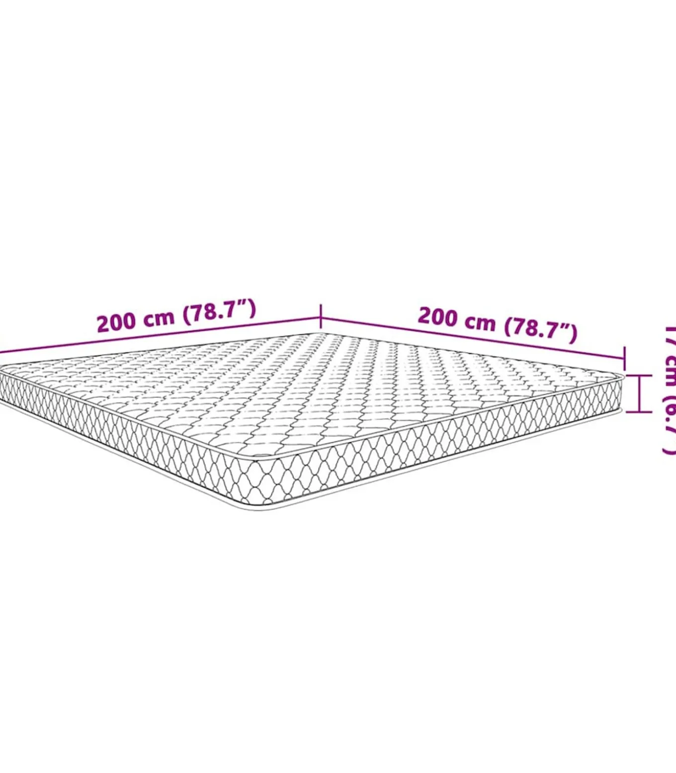 Traagschuimmatras 200x200x17 cm Zacht wit