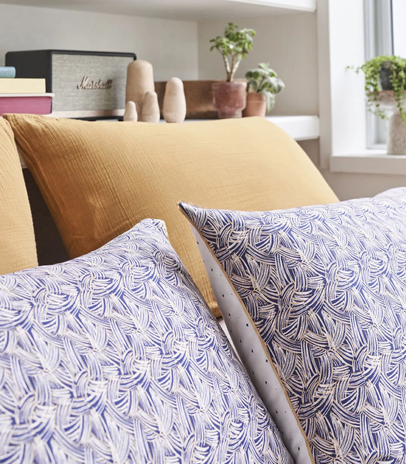 Tressage - Kussensloop in katoen satijn met print