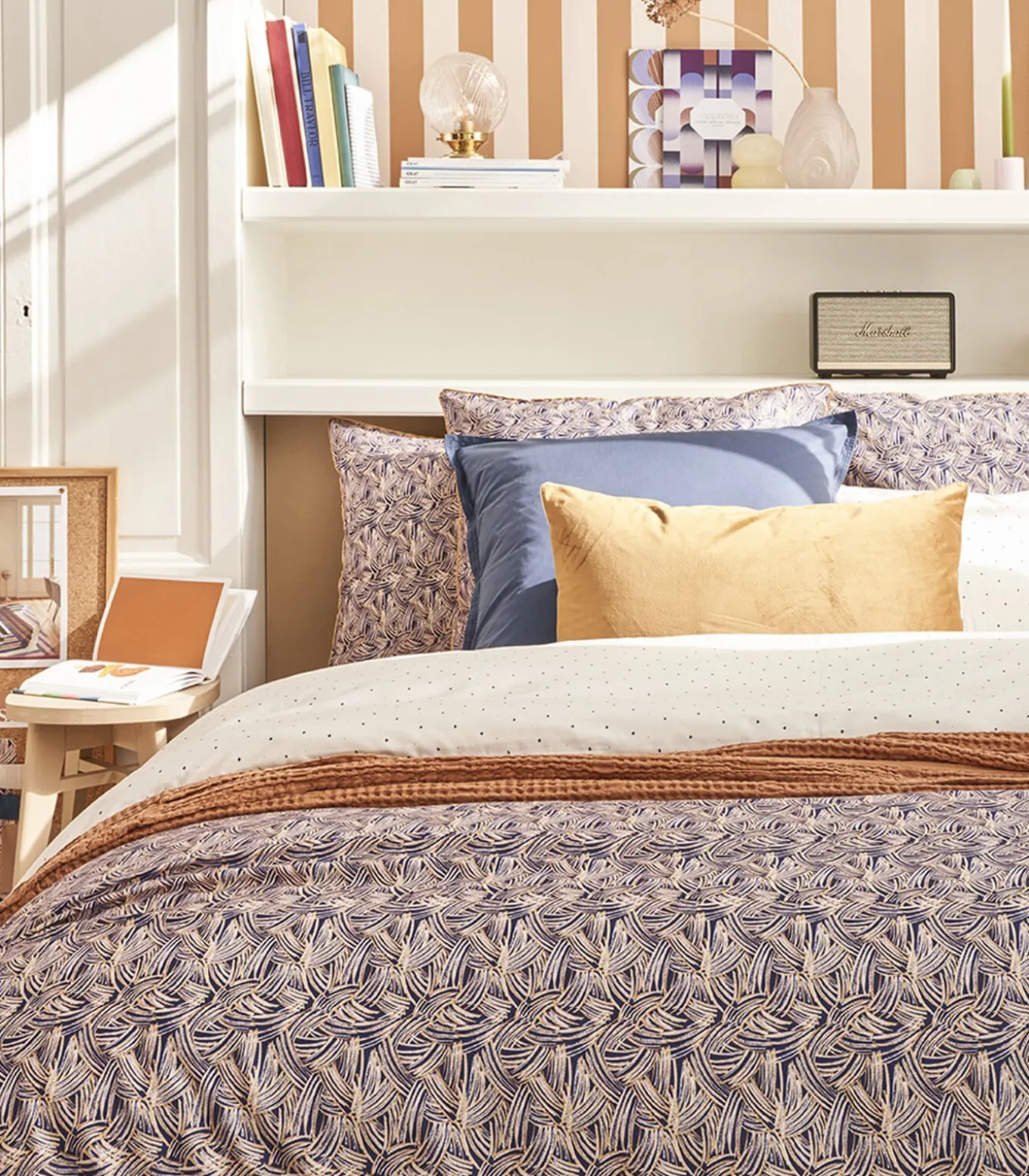 Tressage - Kussensloop in katoen satijn met print