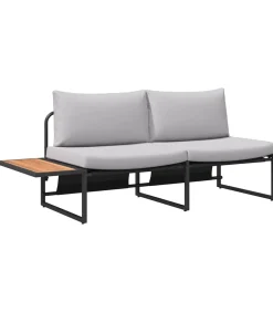Tuin Sofa met kussen Bruin 200.5 x 70 x 85.5cm Metaal