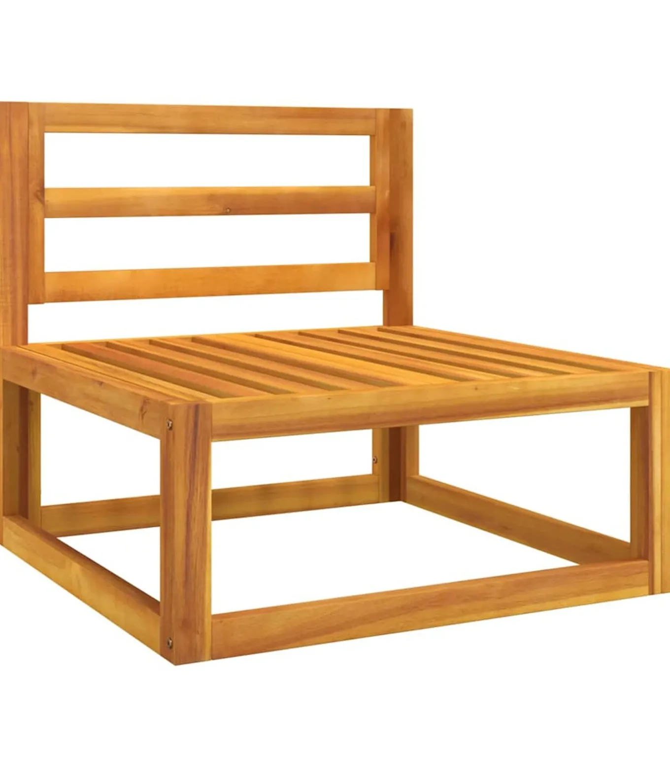 Tuinmiddenbank met kussens massief acaciahout taupe