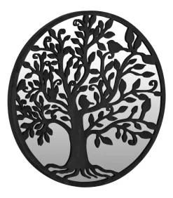 Tuinspiegel rond 40x2,5 cm ijzer zwart