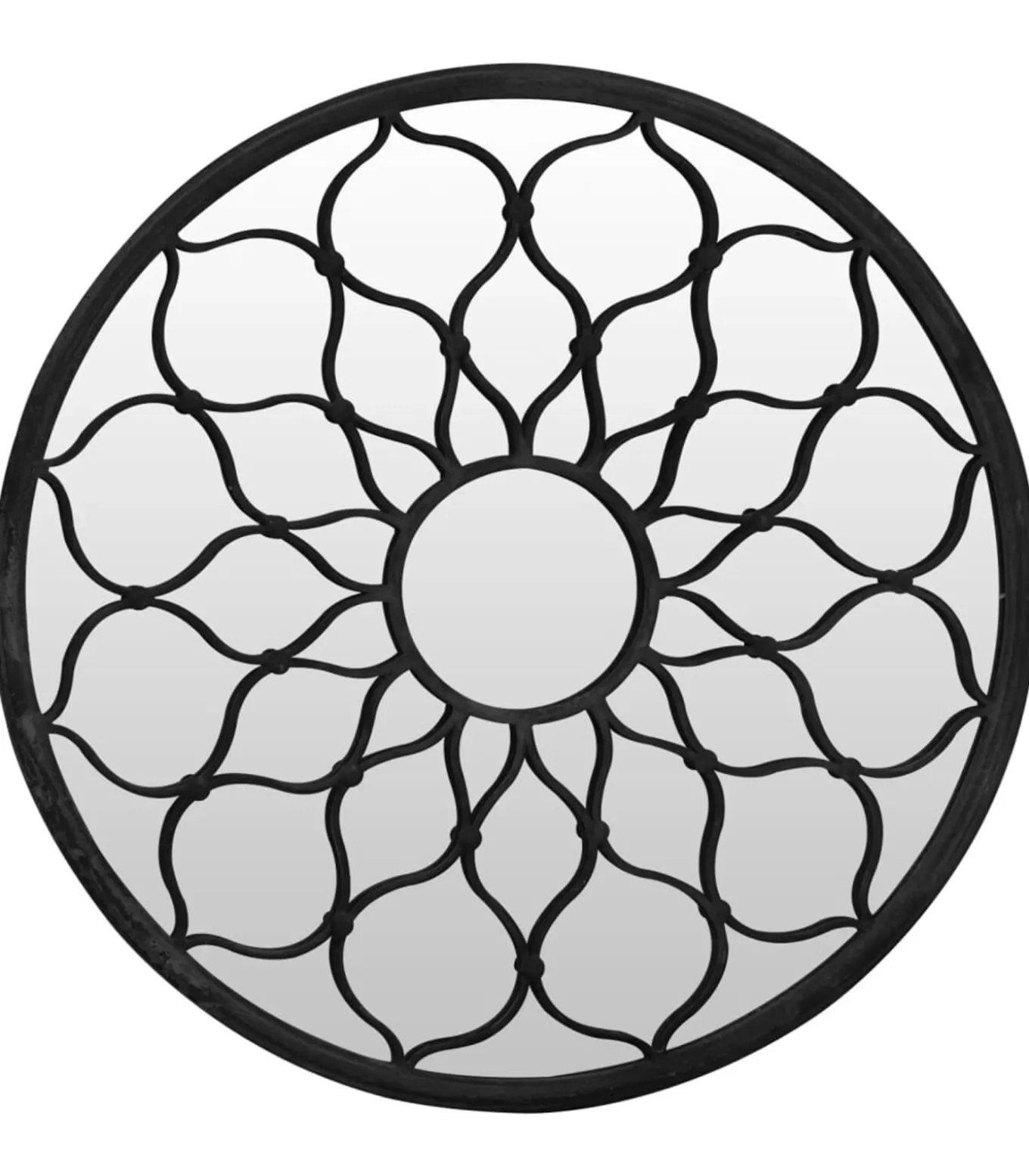 Tuinspiegel rond 40x3 cm ijzer zwart
