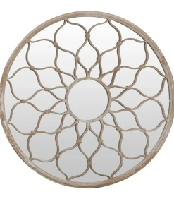Tuinspiegel rond 60x3 cm ijzer zandkleurig