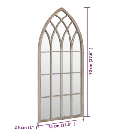 Tuinspiegel 70x30 cm ijzer zandkleurig