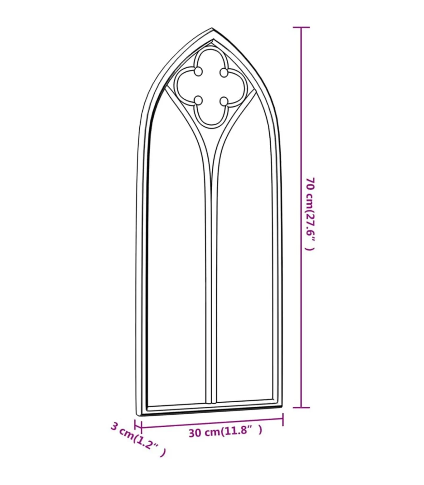 Tuinspiegel 70x30 cm ijzer zandkleurig